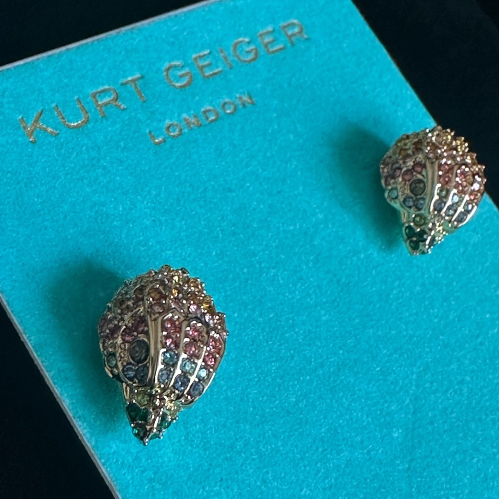 97. Kurt Geiger Gold and Pink Beaded Earrings